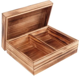 Wooden Storage Box with Divider